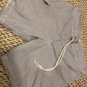 J. Crew men’s seersucker blue swimsuit, 5” trunks, Size 32, great condition